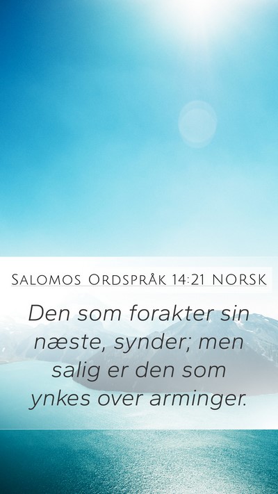 Salomos Ordspråk 14:21 NORSK Bible Verse Image