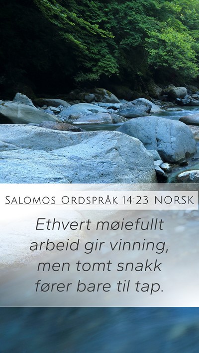 Salomos Ordspråk 14:23 NORSK Bible Verse Image