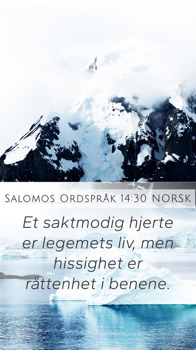 Salomos Ordspråk 14:30 NORSK Bible Verse Image