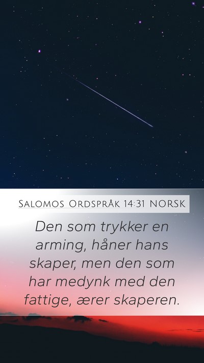 Salomos Ordspråk 14:31 NORSK Bible Verse Image
