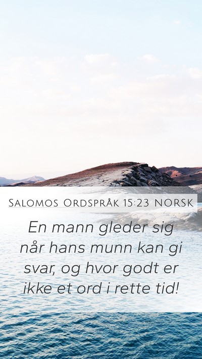 Salomos Ordspråk 15:23 NORSK Bible Verse Image