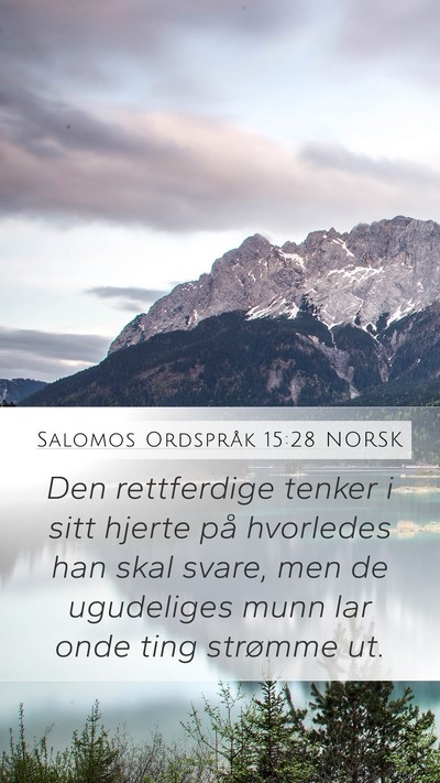 Salomos Ordspråk 15:28 NORSK Bible Verse Image
