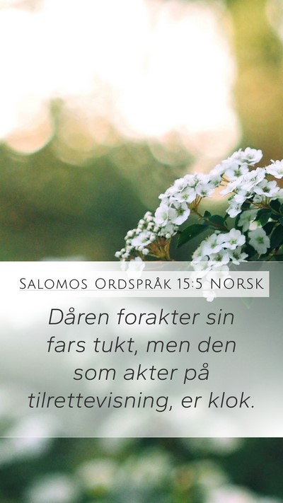 Salomos Ordspråk 15:5 NORSK Bible Verse Image