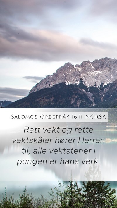 Salomos Ordspråk 16:11 NORSK Bible Verse Image