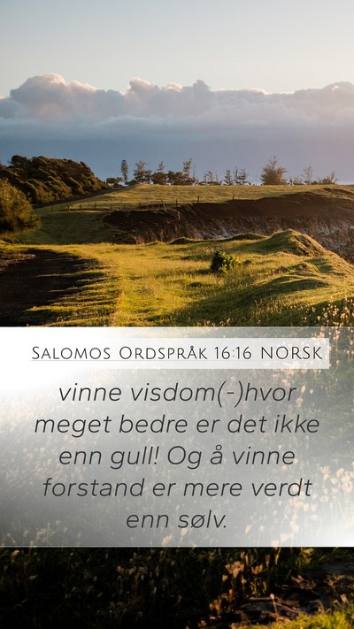 Salomos Ordspråk 16:16 NORSK Bible Verse Image