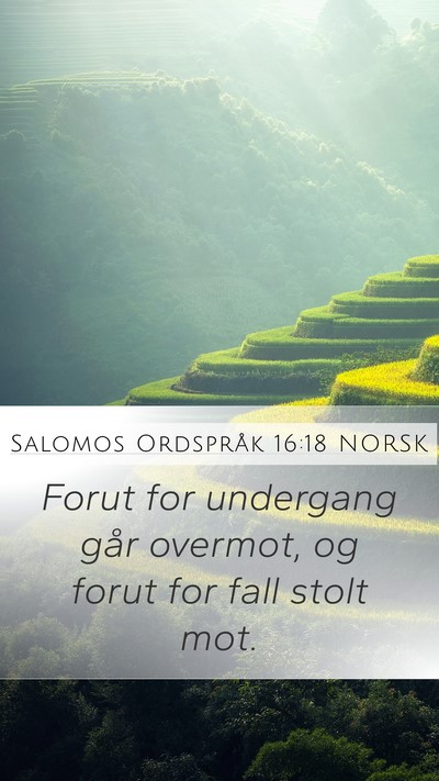 Salomos Ordspråk 16:18 NORSK Bible Verse Image