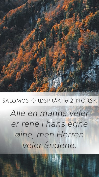Salomos Ordspråk 16:2 NORSK Bible Verse Image