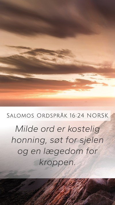 Salomos Ordspråk 16:24 NORSK Bible Verse Image