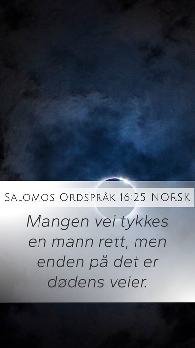 Salomos Ordspråk 16:25 NORSK Bible Verse Image