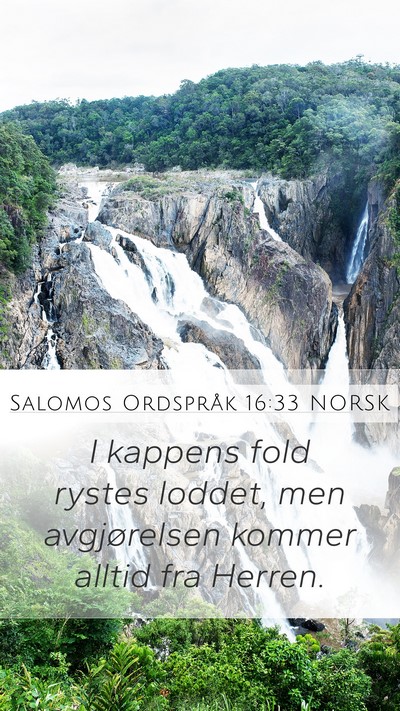 Salomos Ordspråk 16:33 NORSK Bible Verse Image