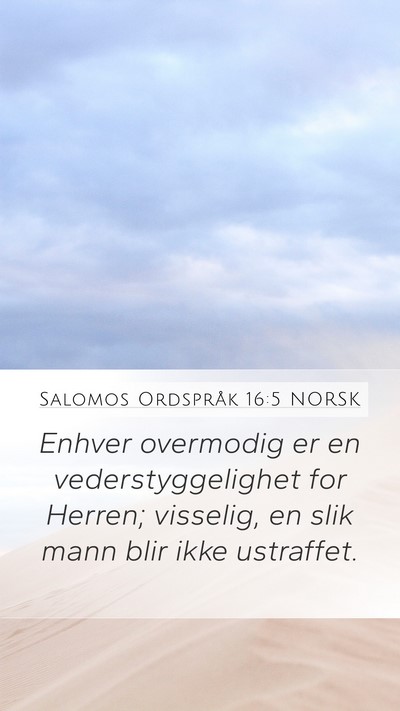 Salomos Ordspråk 16:5 NORSK Bible Verse Image