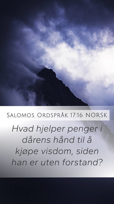 Salomos Ordspråk 17:16 NORSK Bible Verse Image
