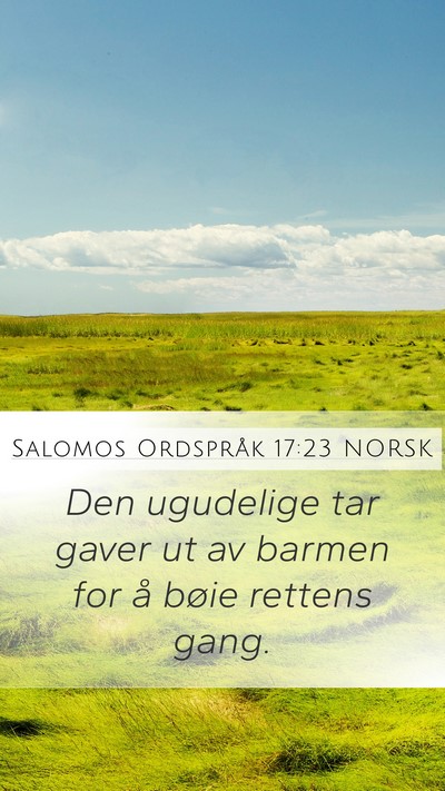 Salomos Ordspråk 17:23 NORSK Bible Verse Image