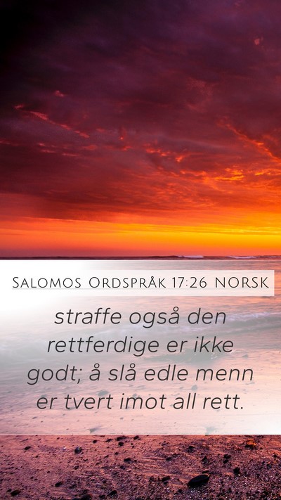 Salomos Ordspråk 17:26 NORSK Bible Verse Image