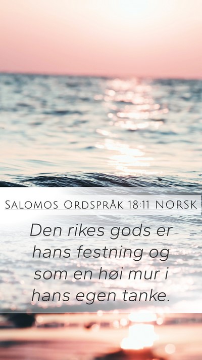 Salomos Ordspråk 18:11 NORSK Bible Verse Image