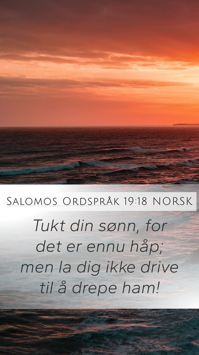 Salomos Ordspråk 19:18 NORSK Bible Verse Image