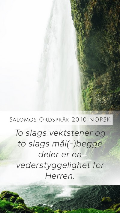 Salomos Ordspråk 20:10 NORSK Bible Verse Image