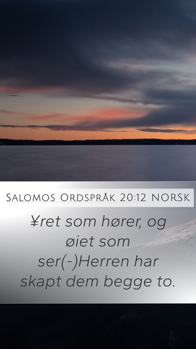 Salomos Ordspråk 20:12 NORSK Bible Verse Image