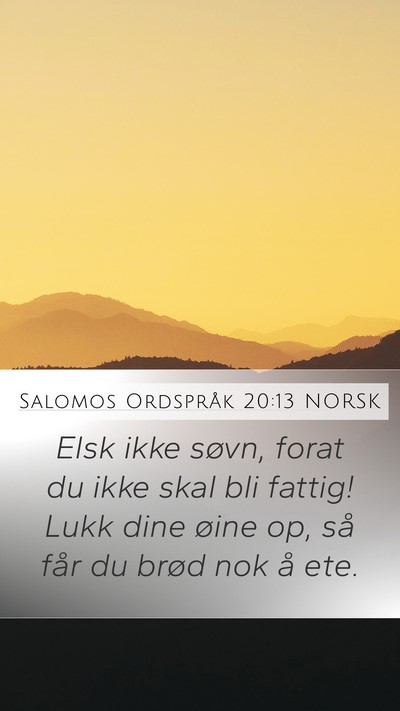 Salomos Ordspråk 20:13 NORSK Bible Verse Image