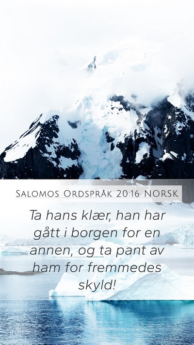 Salomos Ordspråk 20:16 NORSK Bible Verse Image