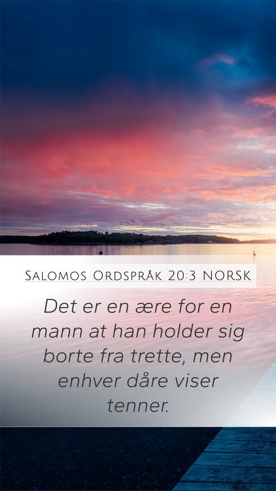 Salomos Ordspråk 20:3 NORSK Bible Verse Image