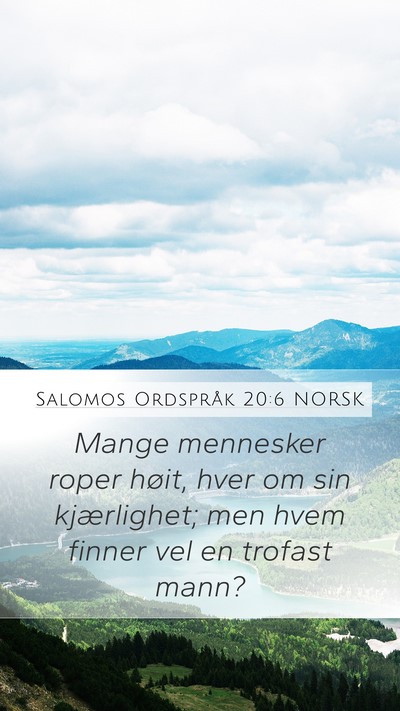 Salomos Ordspråk 20:6 NORSK Bible Verse Image