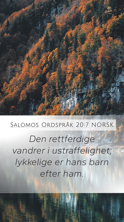 Salomos Ordspråk 20:7 NORSK Bible Verse Image
