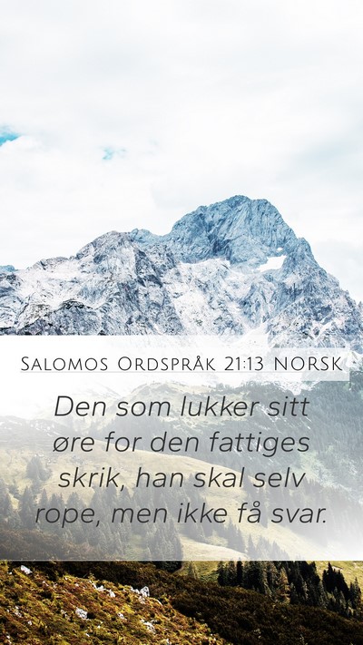 Salomos Ordspråk 21:13 NORSK Bible Verse Image