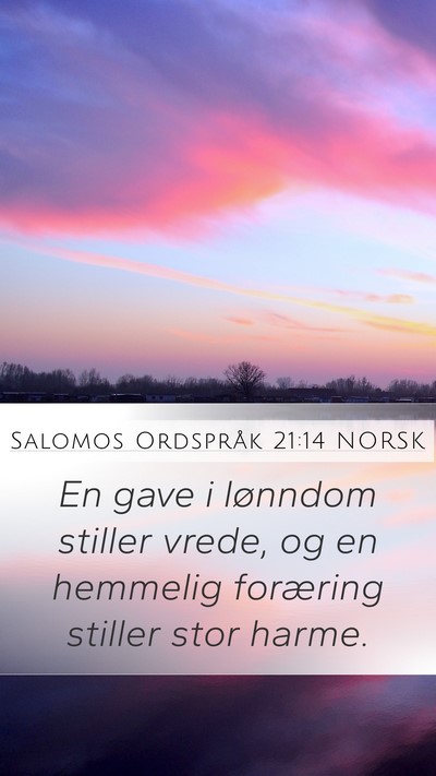 Salomos Ordspråk 21:14 NORSK Bible Verse Image