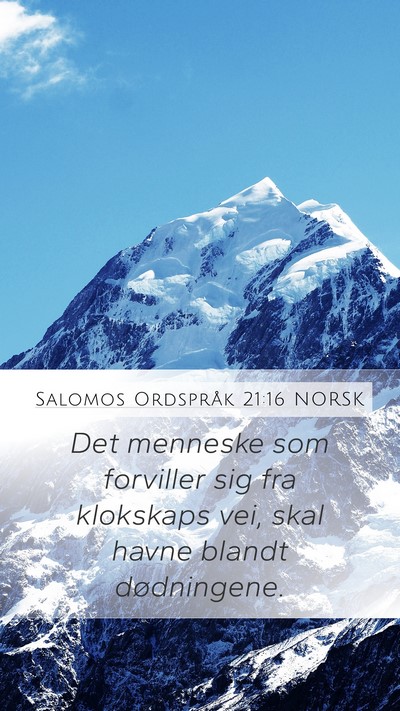 Salomos Ordspråk 21:16 NORSK Bible Verse Image