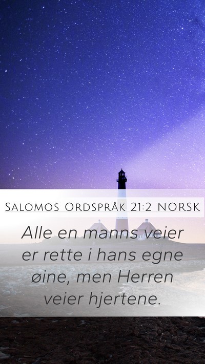 Salomos Ordspråk 21:2 NORSK Bible Verse Image