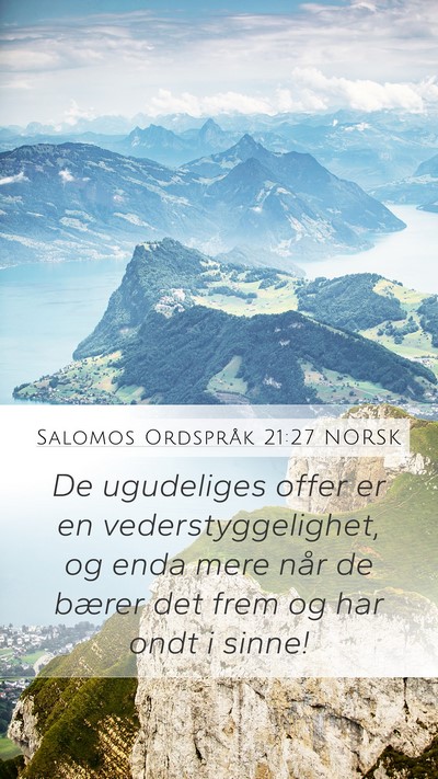 Salomos Ordspråk 21:27 NORSK Bible Verse Image