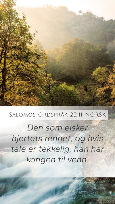 Salomos Ordspråk 22:11 NORSK Bible Verse Image