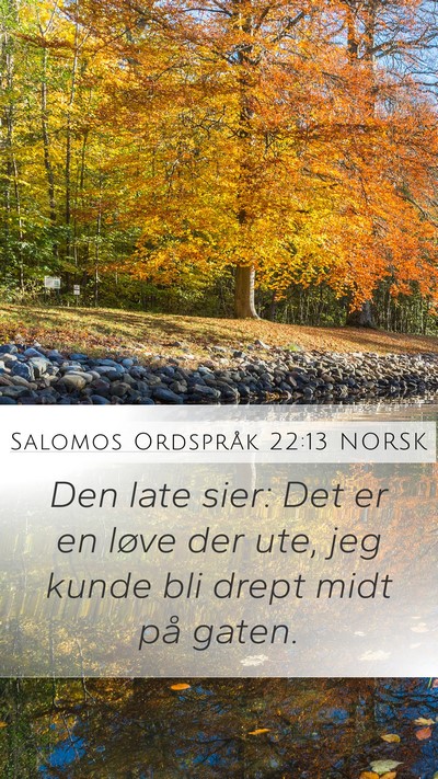 Salomos Ordspråk 22:13 NORSK Bible Verse Image