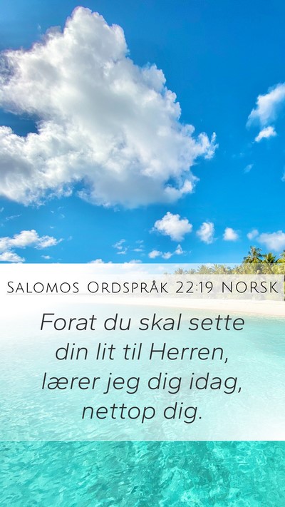Salomos Ordspråk 22:19 NORSK Bible Verse Image