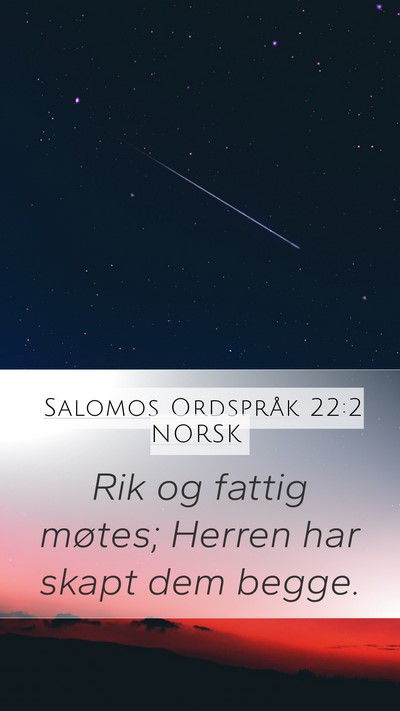 Salomos Ordspråk 22:2 NORSK Bible Verse Image