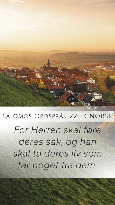 Salomos Ordspråk 22:23 NORSK Bible Verse Image