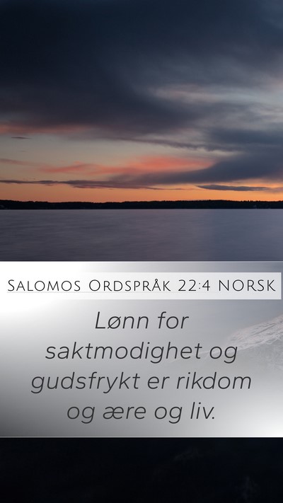 Salomos Ordspråk 22:4 NORSK Bible Verse Image