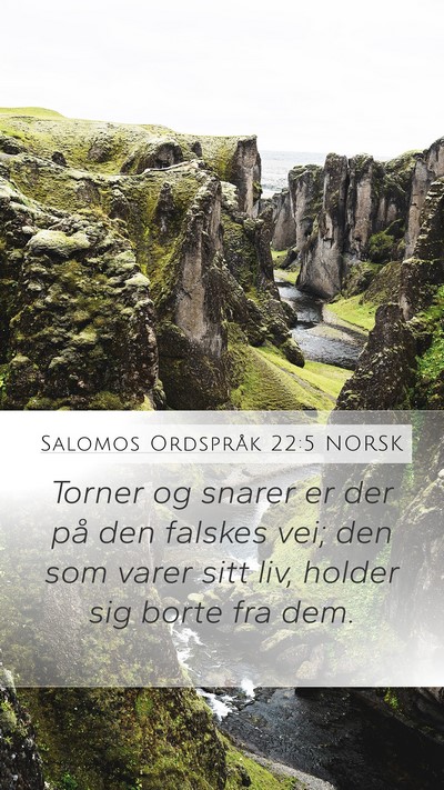 Salomos Ordspråk 22:5 NORSK Bible Verse Image