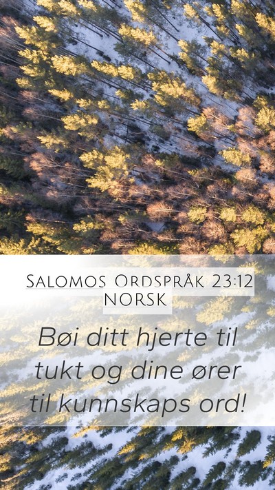 Salomos Ordspråk 23:12 NORSK Bible Verse Image