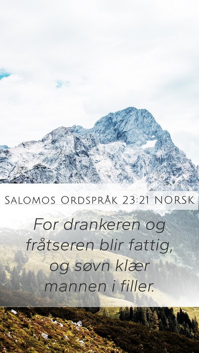 Salomos Ordspråk 23:21 NORSK Bible Verse Image