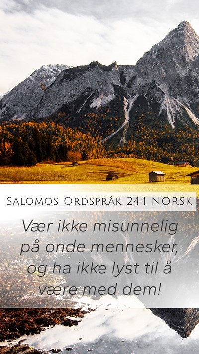 Salomos Ordspråk 24:1 NORSK Bible Verse Image