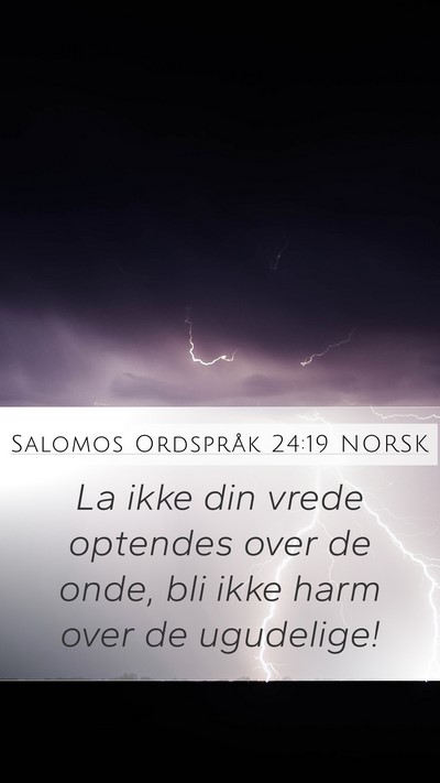Salomos Ordspråk 24:19 NORSK Bible Verse Image