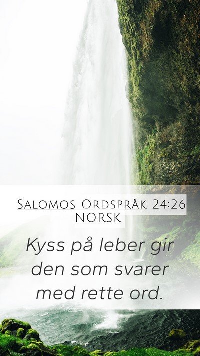 Salomos Ordspråk 24:26 NORSK Bible Verse Image