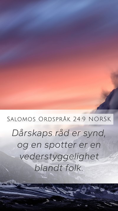 Salomos Ordspråk 24:9 NORSK Bible Verse Image