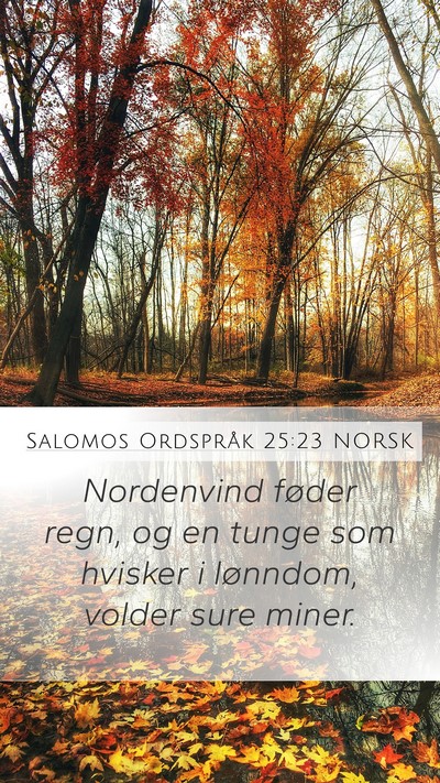 Salomos Ordspråk 25:23 NORSK Bible Verse Image