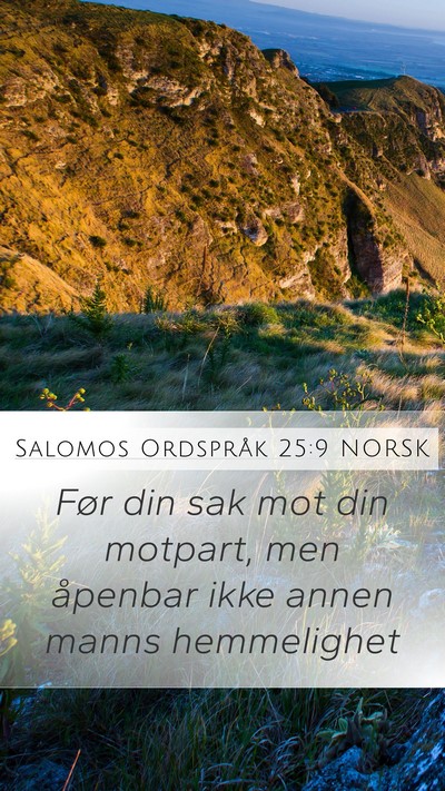 Salomos Ordspråk 25:9 NORSK Bible Verse Image