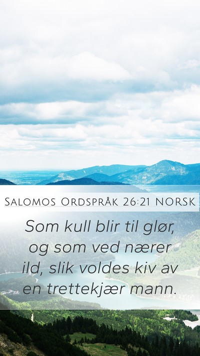 Salomos Ordspråk 26:21 NORSK Bible Verse Image