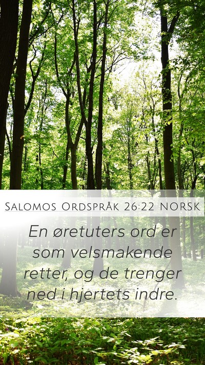 Salomos Ordspråk 26:22 NORSK Bible Verse Image