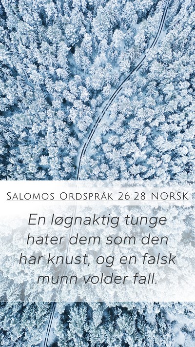 Salomos Ordspråk 26:28 NORSK Bible Verse Image